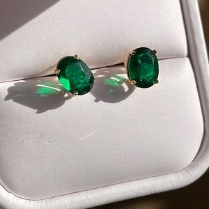 14 Karat Yellow Gold Gem Earrings